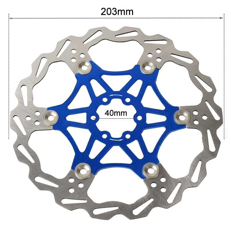 SNAIL FD-01 Mountain Bike Floating Disc Bicycle Brake Pad Six Nail Brake Disc, Size:203mm, Color:Blue - Outdoor & Sports by SNAIL | Online Shopping UK | buy2fix