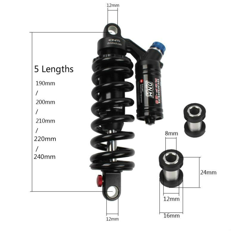 DNM RCP2S Mountain Bike Oil Spring Rear Shock Absorber Soft Tail Frame Rear Bladder, Size:240mm(With 24mm Bushing) - Outdoor & Sports by DNM | Online Shopping UK | buy2fix