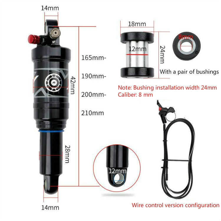 DNM AO38 Mountain Soft Tail Frame Rear Shock Absorber XC Air Pressure Rebound Shock Absorber, Size:190mm, Specificatio:Wire Control AO38RL - Others by DNM | Online Shopping UK | buy2fix