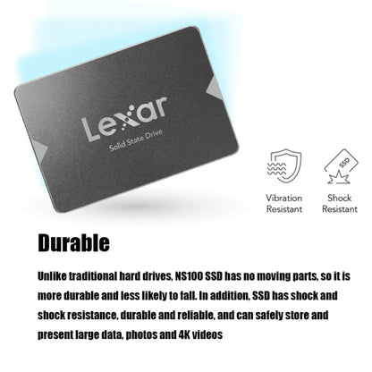 Lexar NS100 2.5 inch SATA3 Notebook Desktop SSD Solid State Drive, Capacity: 1TB(Gray) - External Solid State Drives by Lexar | Online Shopping UK | buy2fix