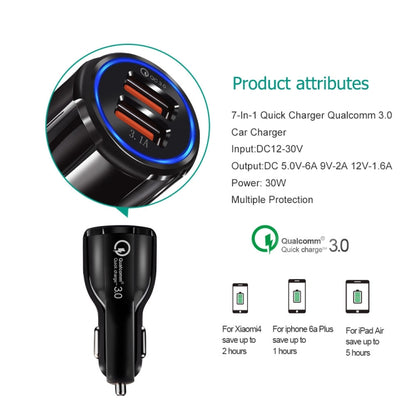 2 PCS QC3.0+3.1A Car Charger Dual USB 6A Halo Wine Bottle Fast Charge Car Charger(Elegant Black) - In Car by buy2fix | Online Shopping UK | buy2fix