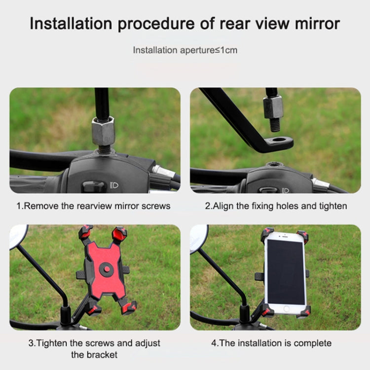 Electric Bicycle Mobile Phone Holder Can Be Rotated 360-degree Mobile Phone Holder Four-way Adjustment Bracket for Motorcycle, Style:Handlebars(Blue) - Holders by buy2fix | Online Shopping UK | buy2fix