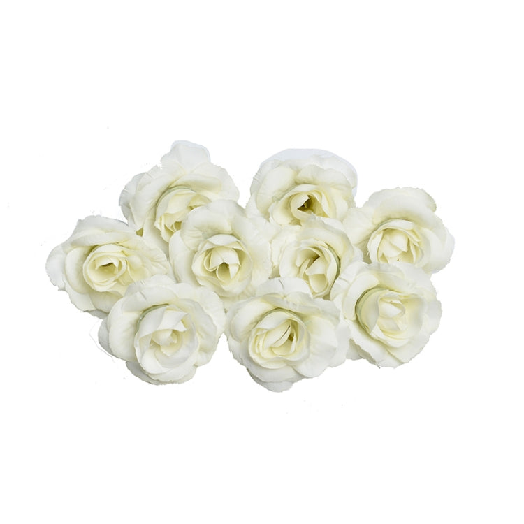 10 Sets 4cm Artificial Flower Silk Rose Flower Head for Wedding Party Home Decoration(Milk White) - Home & Garden by buy2fix | Online Shopping UK | buy2fix