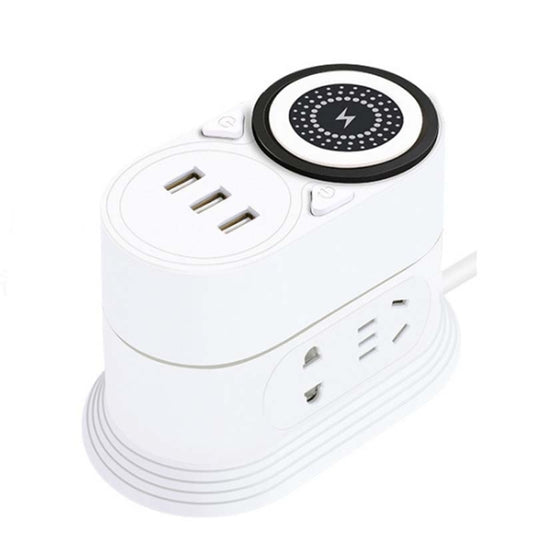 Mobile Phone Wireless Charging Socket Creative Smart USB Power Strip Multi-Function Desktop Vertical Power Strip, CN Plug, Specification: 5 Meters, Style:2 Layer(White) - Consumer Electronics by buy2fix | Online Shopping UK | buy2fix