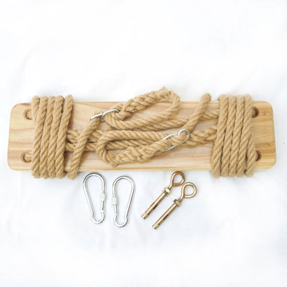 Outdoor Swing Indoor Balcony Children Adult Solid Wood Swing, Style:Hemp Rope(60x18 cm) - Toy Sports by buy2fix | Online Shopping UK | buy2fix