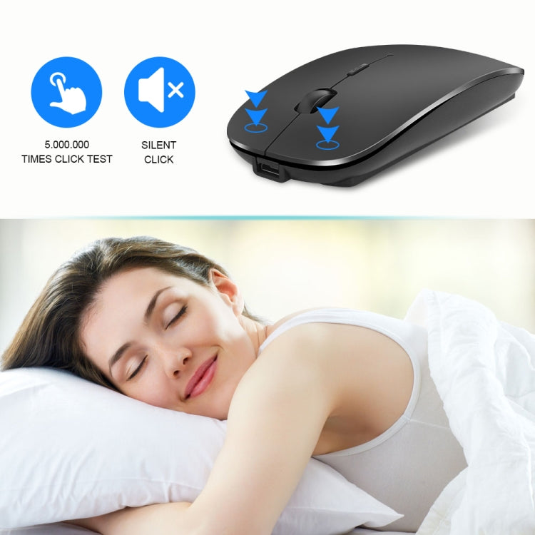 iMICE  E-1300 4 Keys 1600DPI Luminous Wireless Silent Desktop Notebook Mini Mouse, Style:Dual-modes Luminous Edition(Black) -  by iMICE | Online Shopping UK | buy2fix