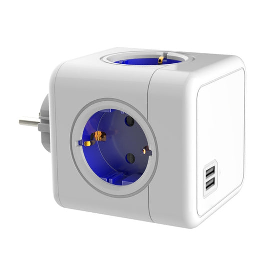 Creative Power Cube Socket Conversion Socket, EU Plug In-line Blue+U - Consumer Electronics by buy2fix | Online Shopping UK | buy2fix