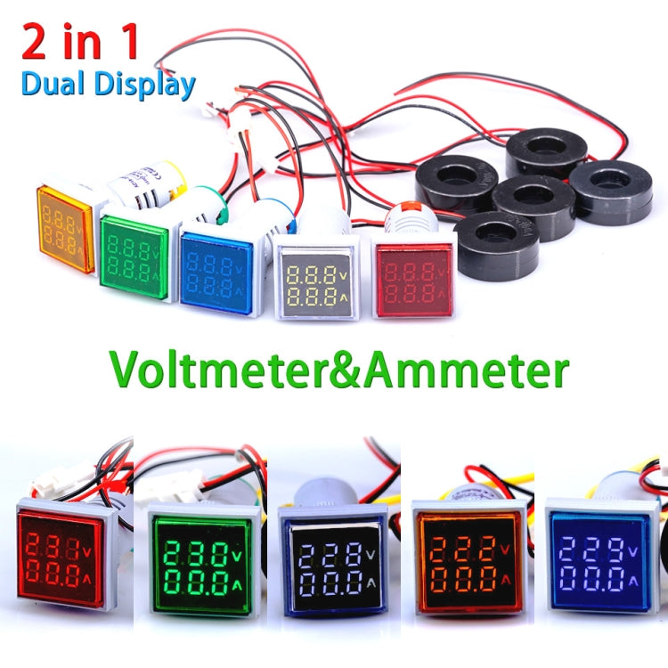 AD16-22FVA Square Signal Indicator Type Mini Digital Display AC Voltage And Current Meter(Blue) - Consumer Electronics by buy2fix | Online Shopping UK | buy2fix