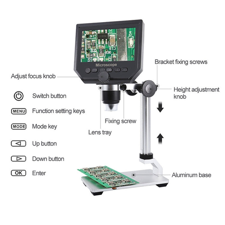 G600A HD Mobile Phone Repair Microscope 4.3 Inch Screen Digital Microscope Electron Microscope(US Plug) - Consumer Electronics by buy2fix | Online Shopping UK | buy2fix