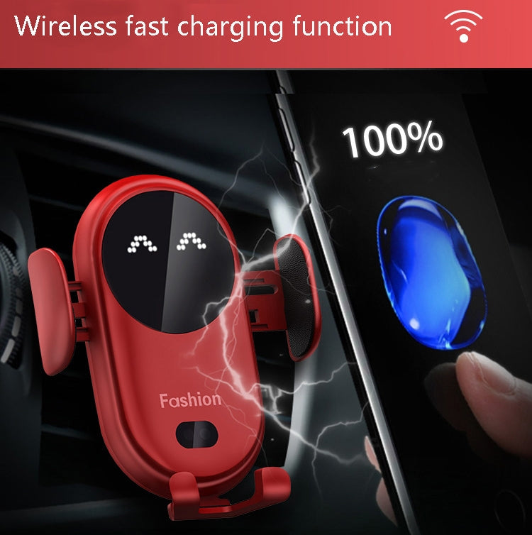 S11 Smart Infrared Sensor Car Wireless Charger, Colour: Red  (With Suction Cup Bracket) - In Car by buy2fix | Online Shopping UK | buy2fix