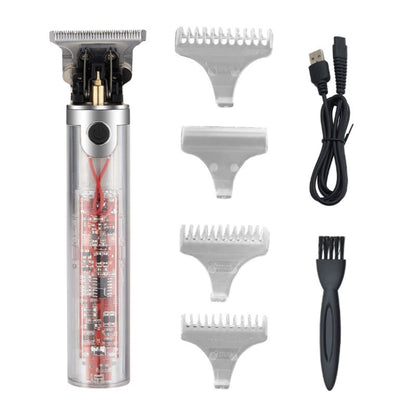 Transparent Body Low Noise USB Charging Electric Clipper(JM-701) - Hair Trimmer by buy2fix | Online Shopping UK | buy2fix