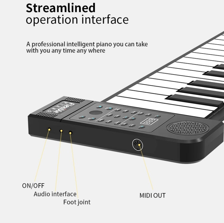 PN61S 61-key Hand-Rolled Foldable Piano Thickened Portable Beginner Keyboard - Keyboard Instruments by buy2fix | Online Shopping UK | buy2fix