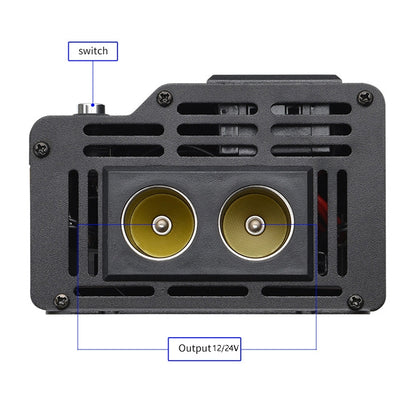 XUYUAN 3000W Car Inverter LED Colorful Atmosphere Light 4USB Charging Converter, UK Plug, Specification: 24V-220V - Modified Square Wave by buy2fix | Online Shopping UK | buy2fix