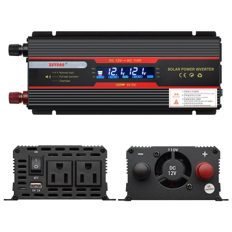 XUYUAN 6000W Car Inverter LCD Display Converter, US Plug, Specification: 12V-110V - Modified Square Wave by buy2fix | Online Shopping UK | buy2fix