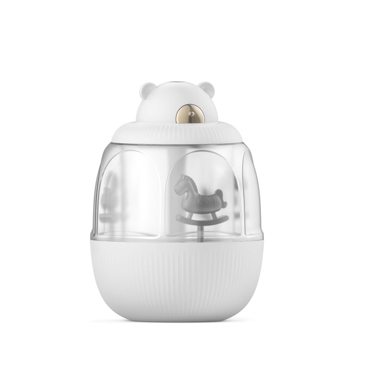 MJ010 USB Air Humidifier Home Small Bedroom Desktop Carousel Air Humidifier with Music Box, USB Plug-in Type(White) - Home & Garden by buy2fix | Online Shopping UK | buy2fix