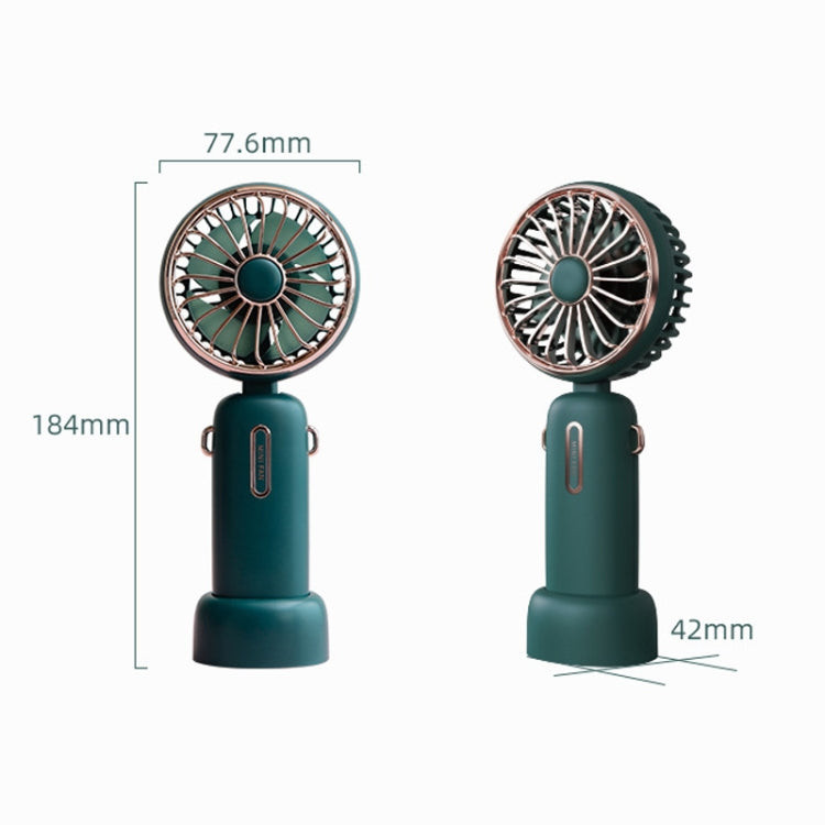 WT-F40 Household Outdoor Handheld Flip Fan Portable USB Retro Folding Desktop Fan(Coral Powder) - Electric Fans by buy2fix | Online Shopping UK | buy2fix