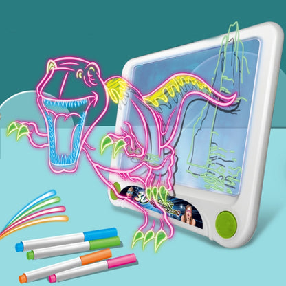 3D Fluorescent Drawing Board Magic Luminous Three-Dimensional Writing Board Graffiti Board Lighting Puzzle Children Drawing Board,Style: Drawing Screen (Dinosaur Version) -  by buy2fix | Online Shopping UK | buy2fix