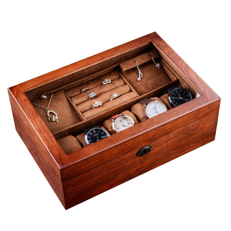 Wooden Watch Storage Box Jewelry Double-Layer Storage Display Box With Lock - Watch Storages by buy2fix | Online Shopping UK | buy2fix