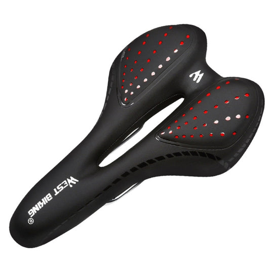 WEST BIKING YP0801086 Silicone Thickened Soft And Comfortable Bicycle Seat(Black Red) - Outdoor & Sports by WEST BIKING | Online Shopping UK | buy2fix