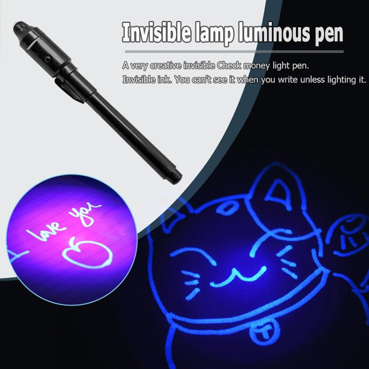 10 PCS Creative Magic UV Light Invisible Ink Pen Marker Pen(Black) - Home & Garden by buy2fix | Online Shopping UK | buy2fix