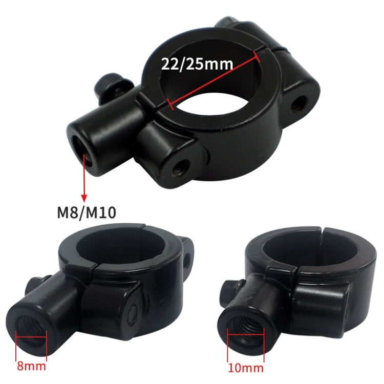 6 PCS Motorcycle Modification Accessories Handlebar Mirror Holder(M8 25mm Black) - Holder by buy2fix | Online Shopping UK | buy2fix