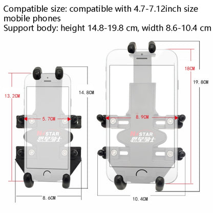 N-STAR Motorcycle Bicycle Composite Version Of Mobile Phone Bracket Multifunctional Accessories Lightweight Riding Equipment(L-shaped Ball Head) - Holders by N-STAR | Online Shopping UK | buy2fix