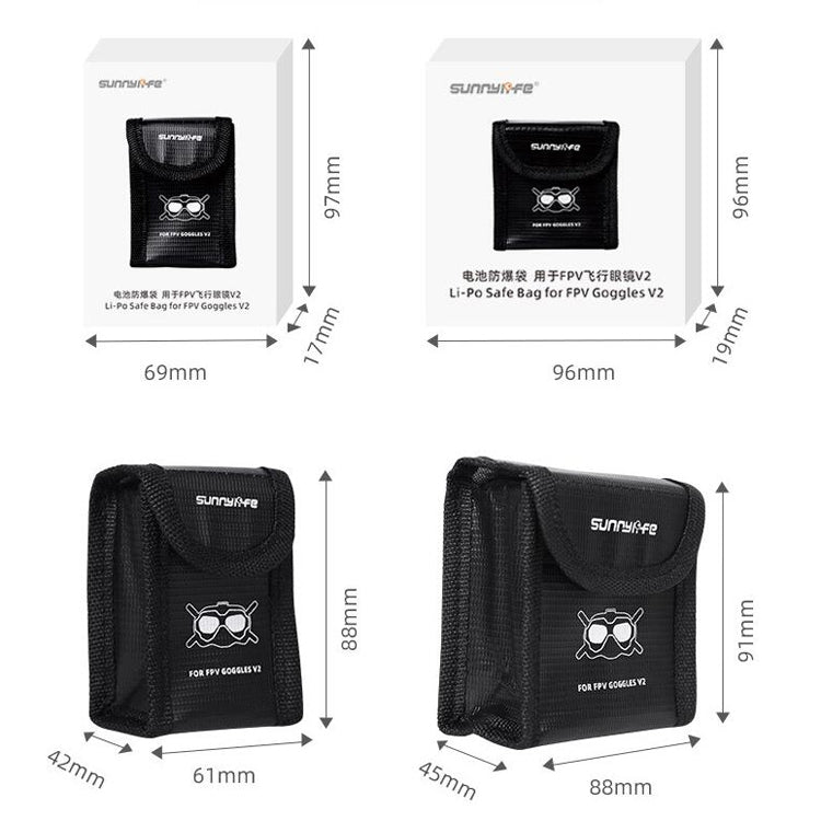 For DJI FPV Glasses Battery Sunnylife FV-DC261 Battery Explosion-proof Bag - DJI & GoPro Accessories by buy2fix | Online Shopping UK | buy2fix