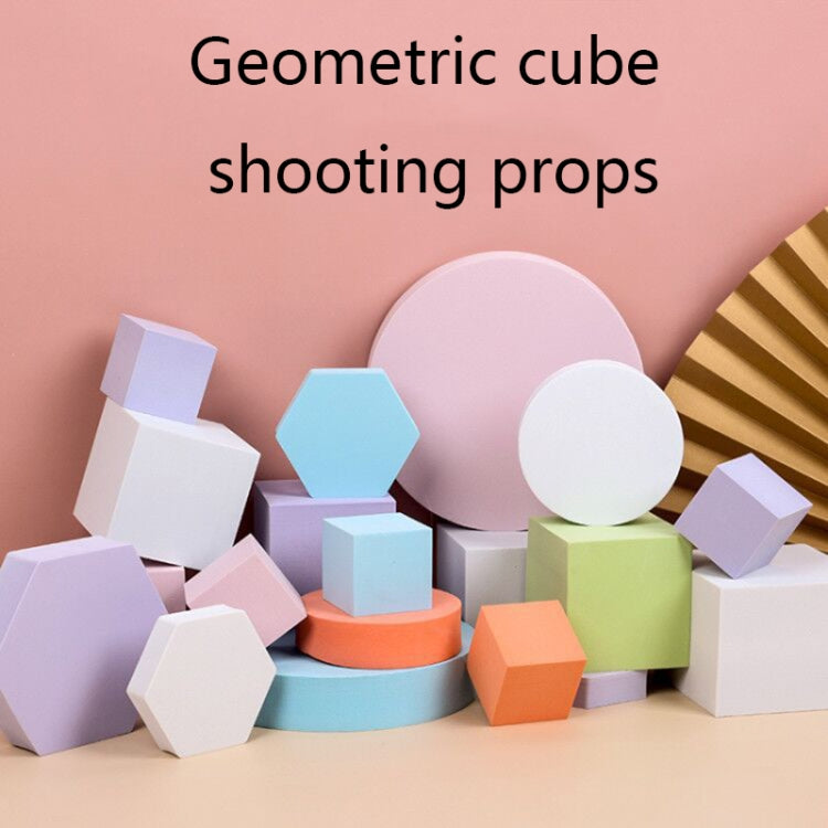 8 PCS Geometric Cube Photo Props Decorative Ornaments Photography Platform, Colour: Small Purple Cylinder - Camera Accessories by buy2fix | Online Shopping UK | buy2fix