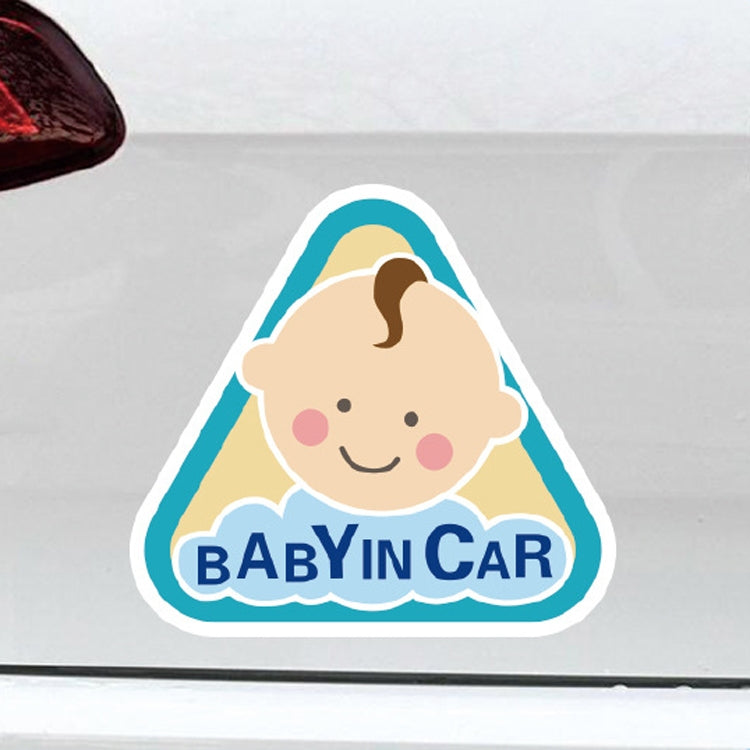 10 PCS There Is A Baby In The Car Stickers Warning Stickers Style: CT223Y Blue Bottom Bottle Adhesive Stickers - Warning Sticker by buy2fix | Online Shopping UK | buy2fix