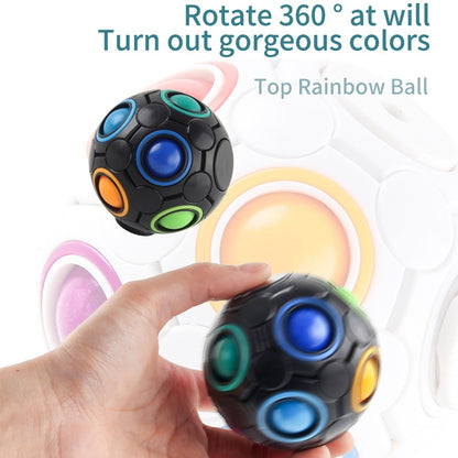 2 PCS Gyro Rainbow Ball Fingertip Decompression 10-Hole Rubik Cube Toys(White) - Fidget Cube by buy2fix | Online Shopping UK | buy2fix