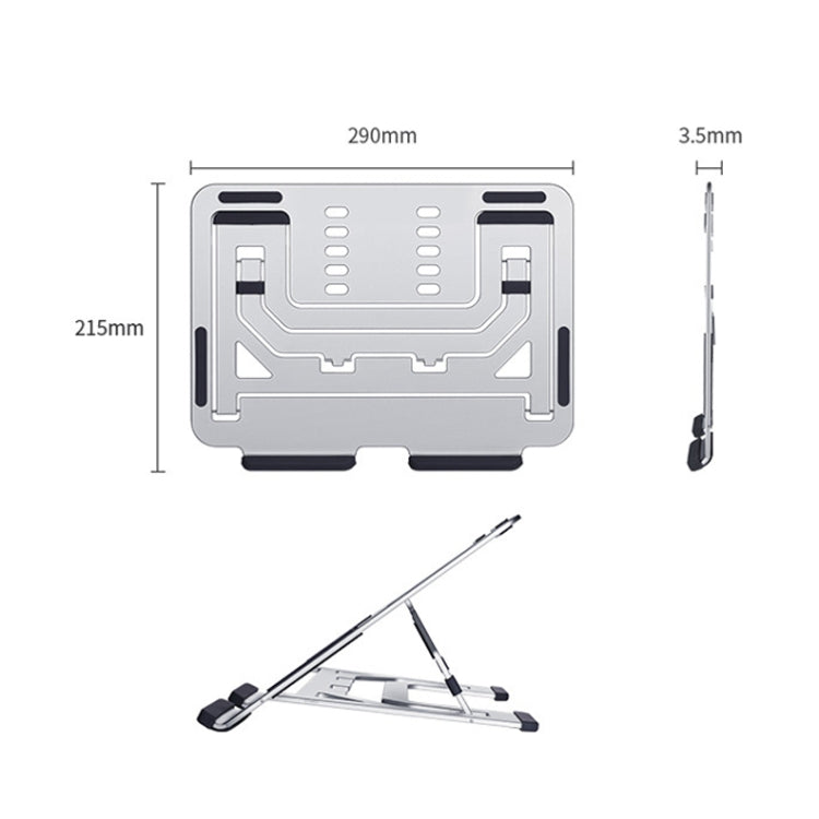 LH-T610 Aluminum Alloy Laptop Bracket Folding Lifting Desktop Cooling Bracket(Rose Gold) - Computer & Networking by buy2fix | Online Shopping UK | buy2fix