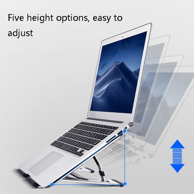 LH-T610 Aluminum Alloy Laptop Bracket Folding Lifting Desktop Cooling Bracket(Elegant Silver) - Computer & Networking by buy2fix | Online Shopping UK | buy2fix