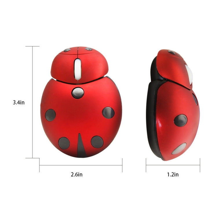 CM0184 3000 DPI 3-keys Mini Ladybug 2.4G Wireless Mouse Personalized Wireless Mouse(Blue) - Wireless Mice by buy2fix | Online Shopping UK | buy2fix