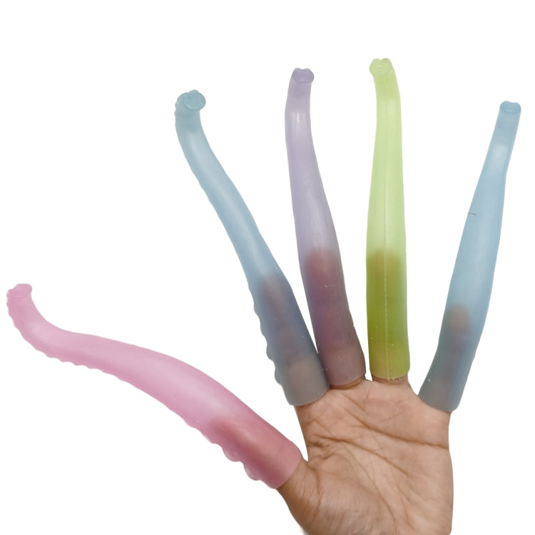 10 PCS TPR Soft Plastic Octopus Tentacles Finger Cover Toys Tricky Prank Finger Puppet, Random Color Delivery(Fluorescent) - Others by buy2fix | Online Shopping UK | buy2fix