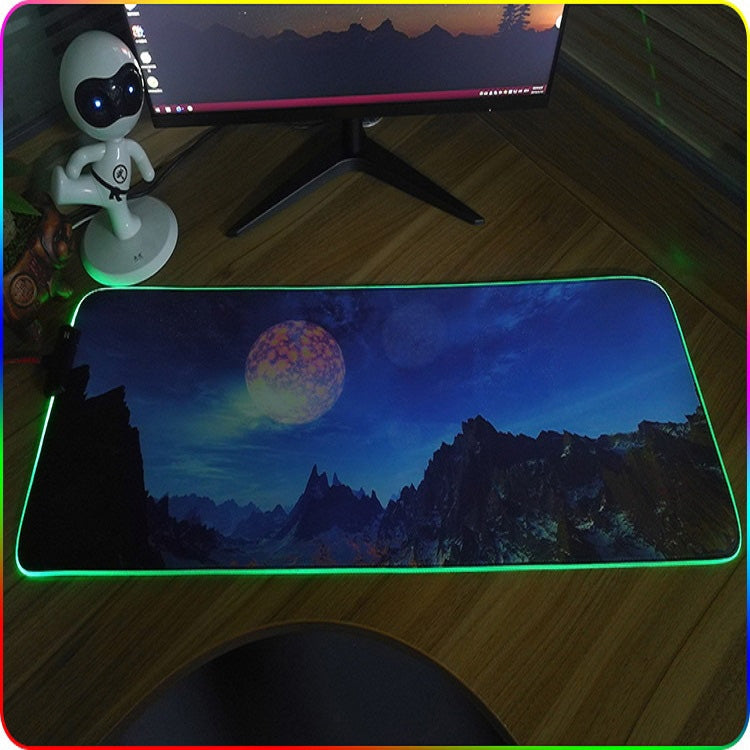 250x350x4mm F-01 Rubber Thermal Transfer RGB Luminous Non-Slip Mouse Pad(Colorful Brick) - Mouse Pads by buy2fix | Online Shopping UK | buy2fix