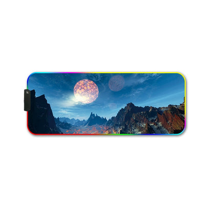 260x390x3mm F-01 Rubber Thermal Transfer RGB Luminous Non-Slip Mouse Pad(Snow Peak) - Mouse Pads by buy2fix | Online Shopping UK | buy2fix