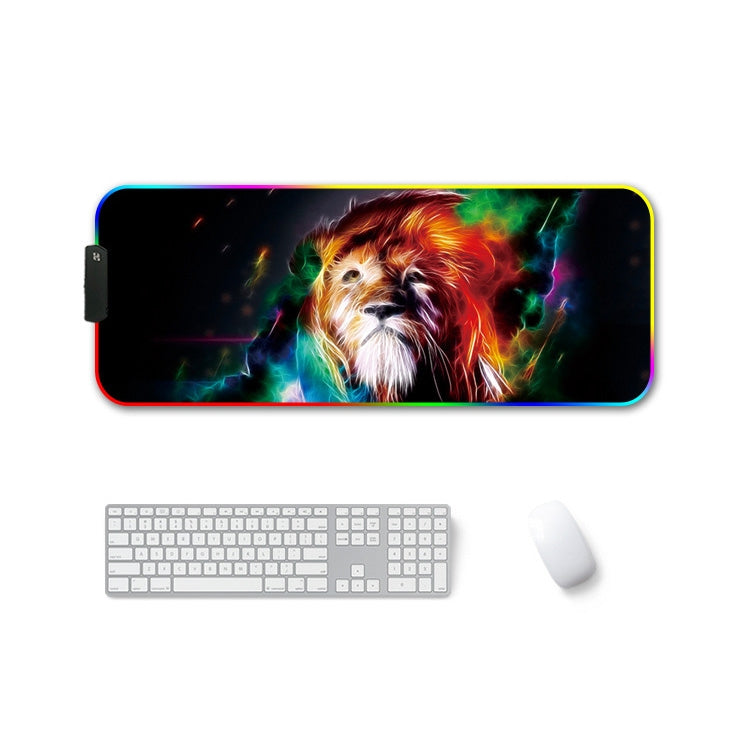 350x900x4mm F-01 Rubber Thermal Transfer RGB Luminous Non-Slip Mouse Pad(Colorful Lion) - Mouse Pads by buy2fix | Online Shopping UK | buy2fix