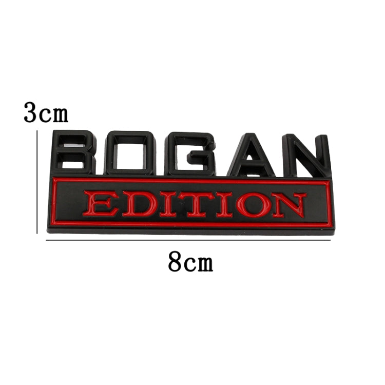 2 PCS Modified Side Door Metal Car Stickers Bogan Edition Label Leaf Board Nameplate Label(Black Red) - Decorative Sticker by buy2fix | Online Shopping UK | buy2fix