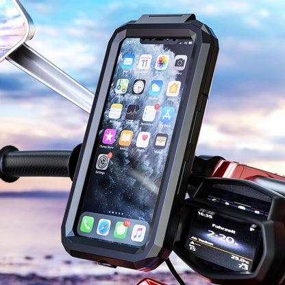 Kewig Bicycle Motorcycle Waterproof Box Mobile Phone Bracket Riding Touch Mobile Phone Fixed Seat(M18S-B1 Small Handlebar Installation) - Holder by Kewig | Online Shopping UK | buy2fix