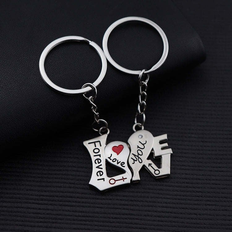 10 Pairs Metal Love Word Couple Keychain Pendant, Specification: H-452 - Key Rings by buy2fix | Online Shopping UK | buy2fix