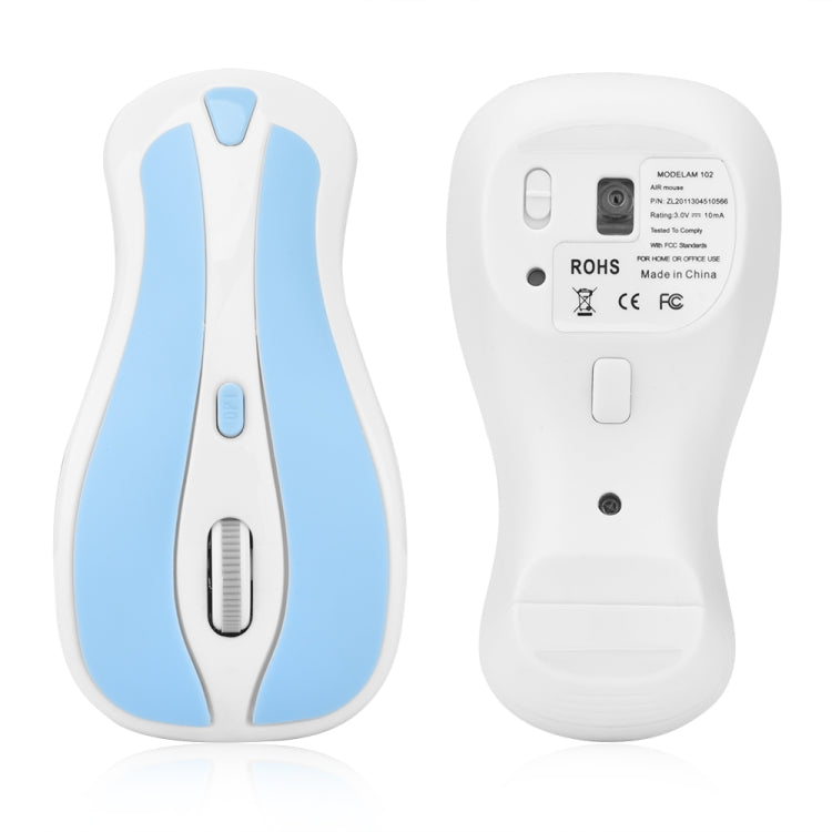 PR-01 1600 DPI 7 Keys Flying Squirrel Wireless Mouse 2.4G Gyroscope Game Mouse(White Blue) - Wireless Mice by buy2fix | Online Shopping UK | buy2fix