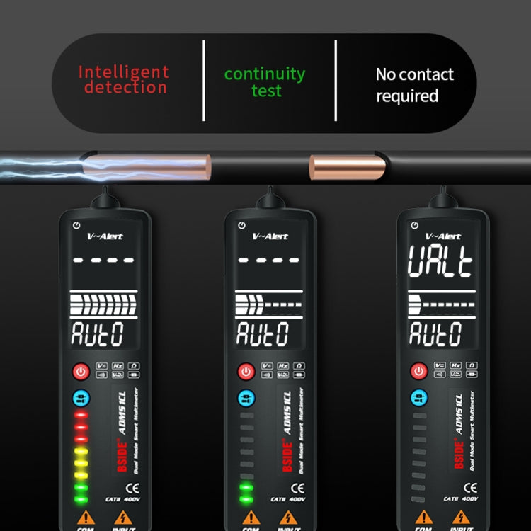 BSIDE Dual-Mode Smart Large-Screen Display Multimeter Electric Pen Portable Voltage Detector, Specification: ADMS1 - Digital Multimeter by BSIDE | Online Shopping UK | buy2fix