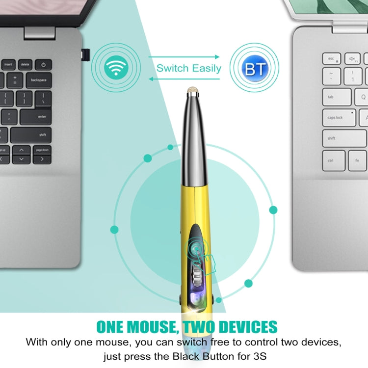 PR-A19 2.4GHz Wireless Charging Bluetooth Mouse Pen Type Shining Quiet Mouse(Green) - Wireless Mice by buy2fix | Online Shopping UK | buy2fix