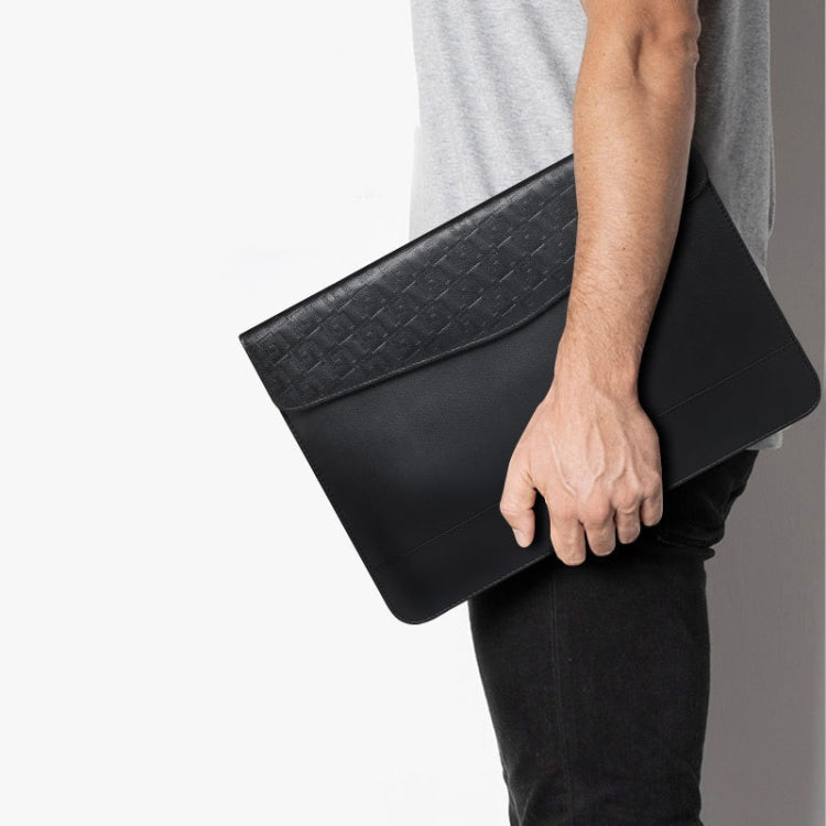 Horizontal  Embossed Notebook Liner Bag Ultra-Thin Magnetic Holster, Applicable Model: 11 -12 inch( Black) - 10 - 11 inch by buy2fix | Online Shopping UK | buy2fix