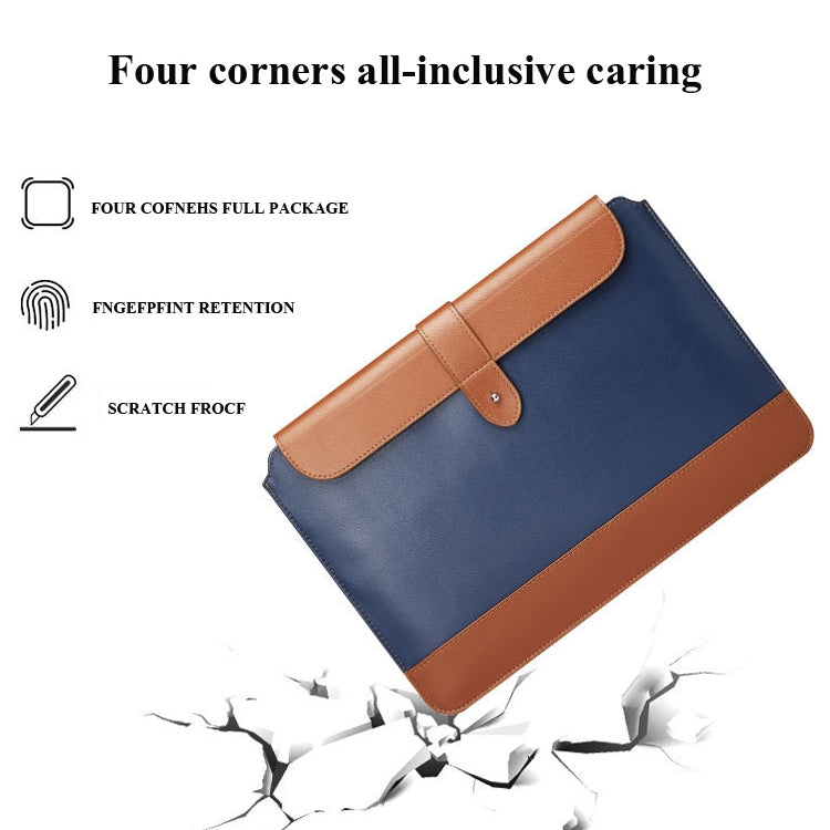 Horizontal Microfiber Color Matching Notebook Liner Bag, Style: Liner Bag  (Blue + Brown), Applicable Model: 11  -12 Inch - 10 - 11 inch by buy2fix | Online Shopping UK | buy2fix