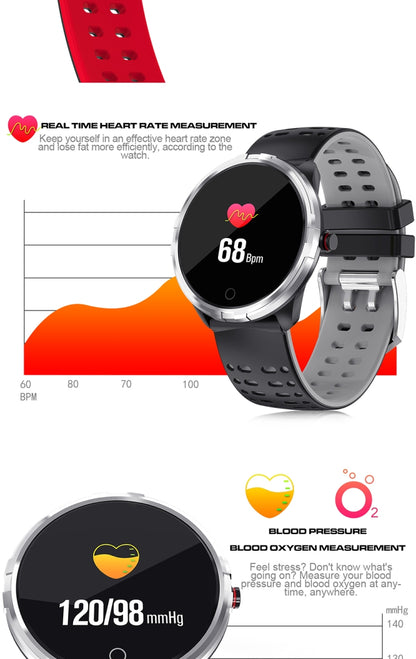 Q88 Smart Watch IP68 Waterproof Men Sports Smartwatch Android Bluetooth Watch Support Heart Rate / Call Reminder / Pedometer / Sleep Monitoring / Tracker(Black Red) - Smart Wear by buy2fix | Online Shopping UK | buy2fix