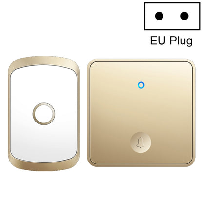 CACAZI FA50 1 For 1 Push-button Self-generating Wireless Doorbell, Plug:EU Plug(Gold) - Wireless Doorbell by CACAZI | Online Shopping UK | buy2fix