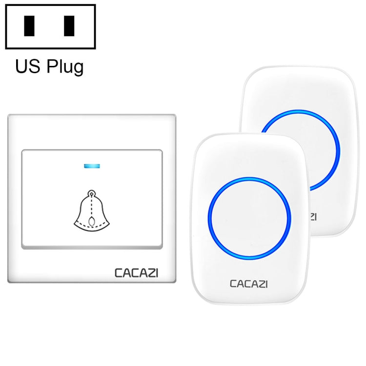 CACAZI H10 1 For 2 Home Wireless Music Doorbell without Battery, Plug:US Plug(White) - Wireless Doorbell by CACAZI | Online Shopping UK | buy2fix