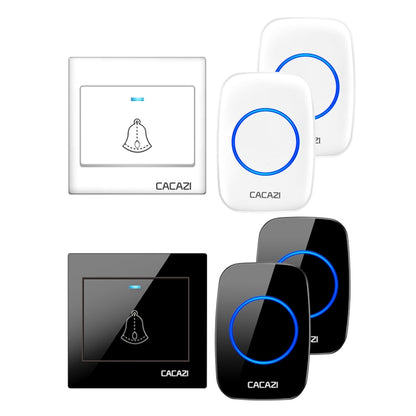 CACAZI H10 1 For 2 Home Wireless Music Doorbell without Battery, Plug:US Plug(White) - Wireless Doorbell by CACAZI | Online Shopping UK | buy2fix