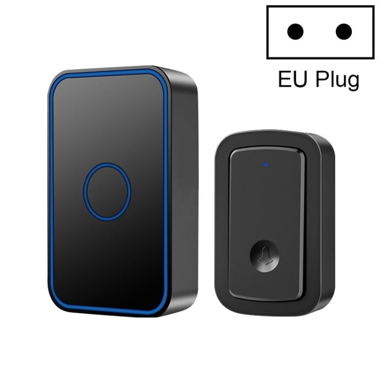 CACAZI A19 1 For 1 Wireless Music Doorbell without Battery, Plug:EU Plug(Black) - Wireless Doorbell by CACAZI | Online Shopping UK | buy2fix